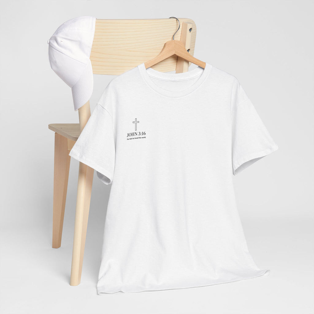 T-Shirt — Minimal John 3:16 Cross Christian Faith Tee