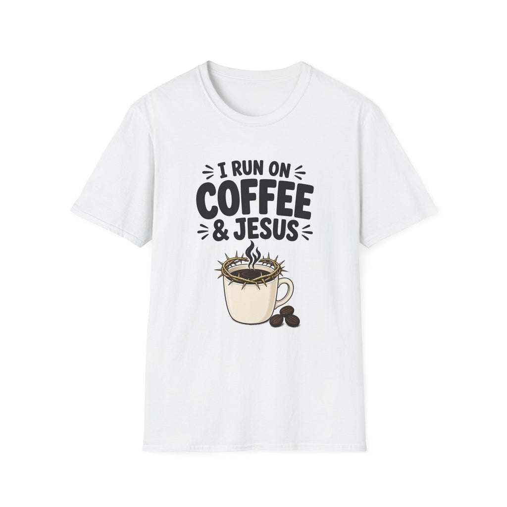 Coffee & Jesus T‑Shirt — "I Run on Coffee & Jesus" Christian Faith Shirt