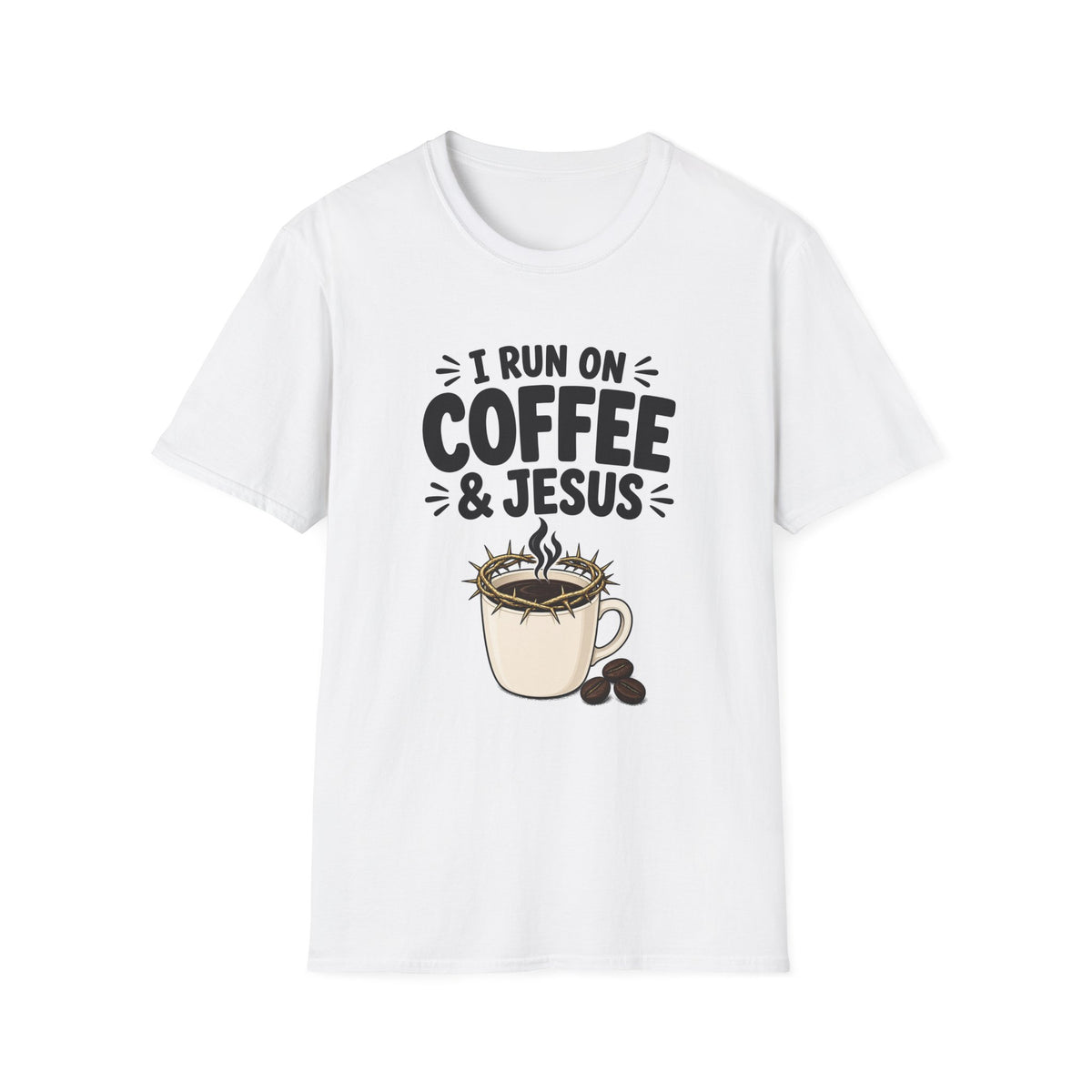 Coffee & Jesus T‑Shirt — "I Run on Coffee & Jesus" Christian Faith Shirt