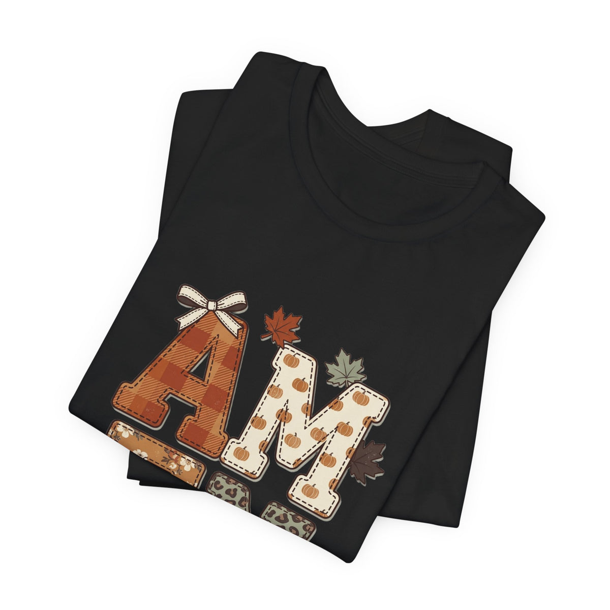 Amen Fall Graphic Tee — "AMEN So Be It" Autumn Leaves Shirt