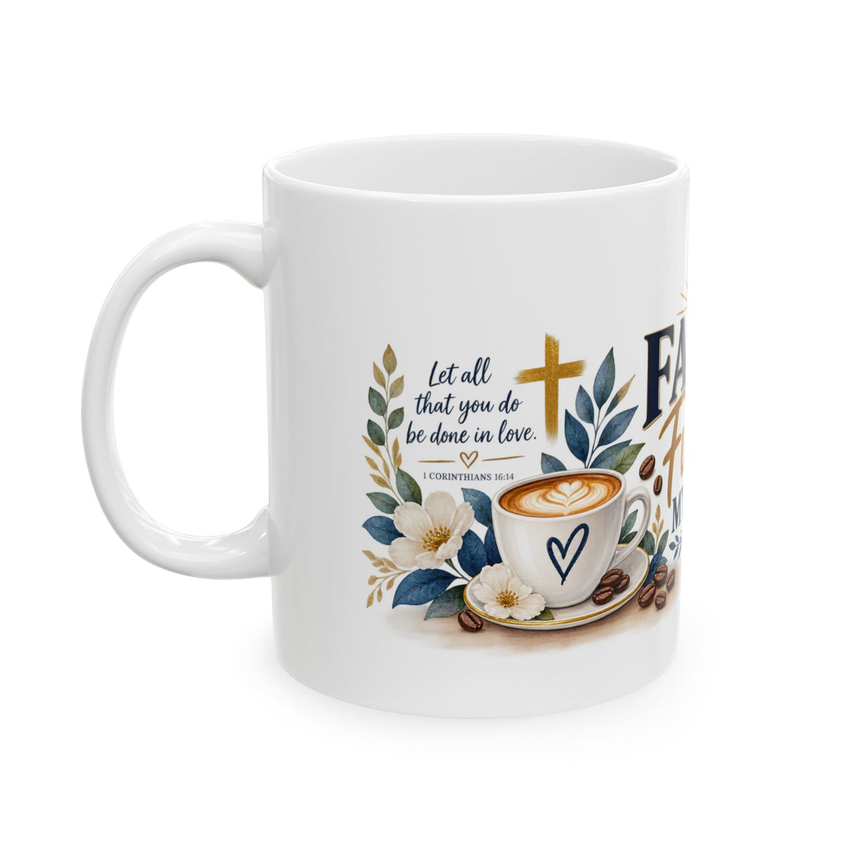 Christliche Kaffeetasse „Faith Fuels My Day“ – 325 ml