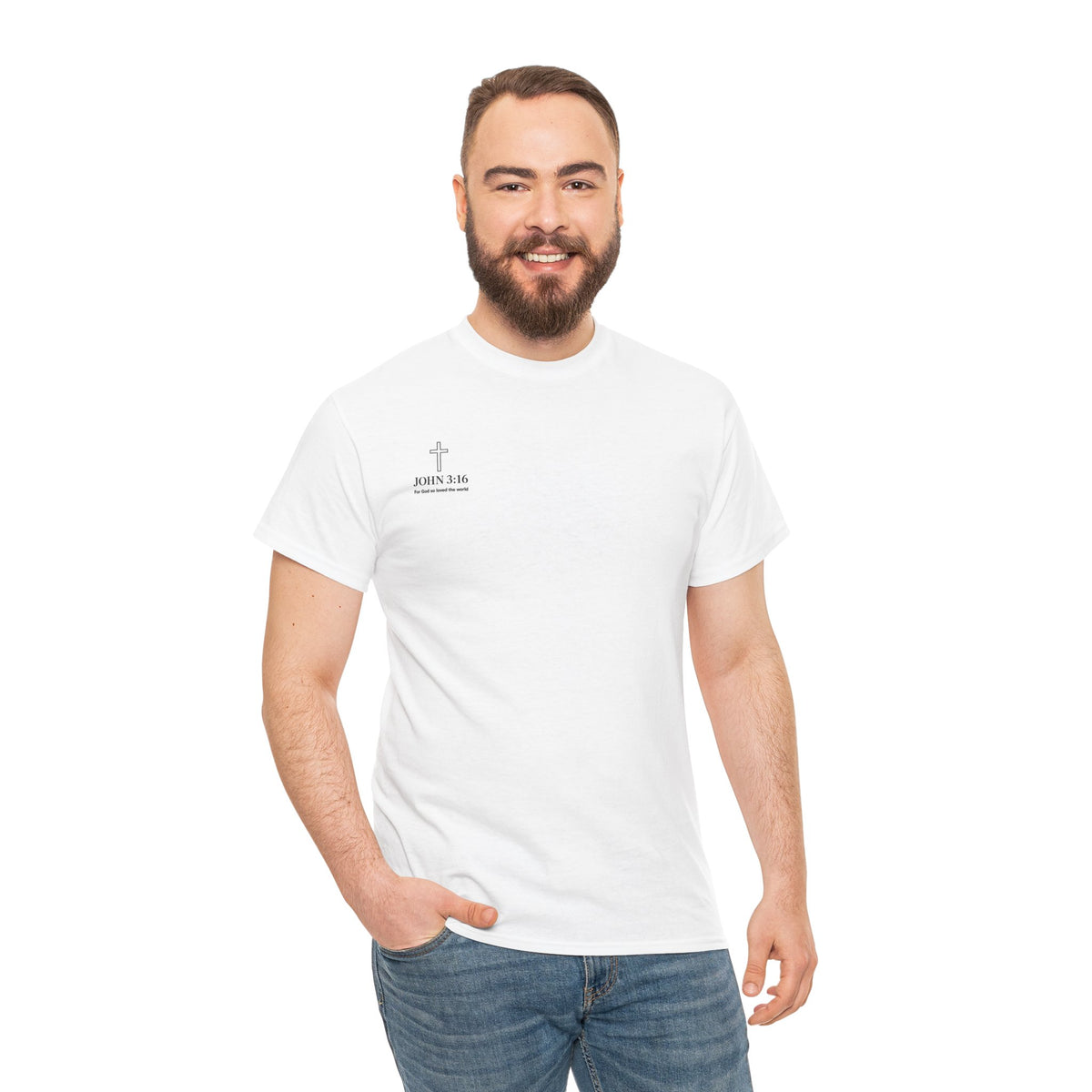 T-Shirt — Minimal John 3:16 Cross Christian Faith Tee