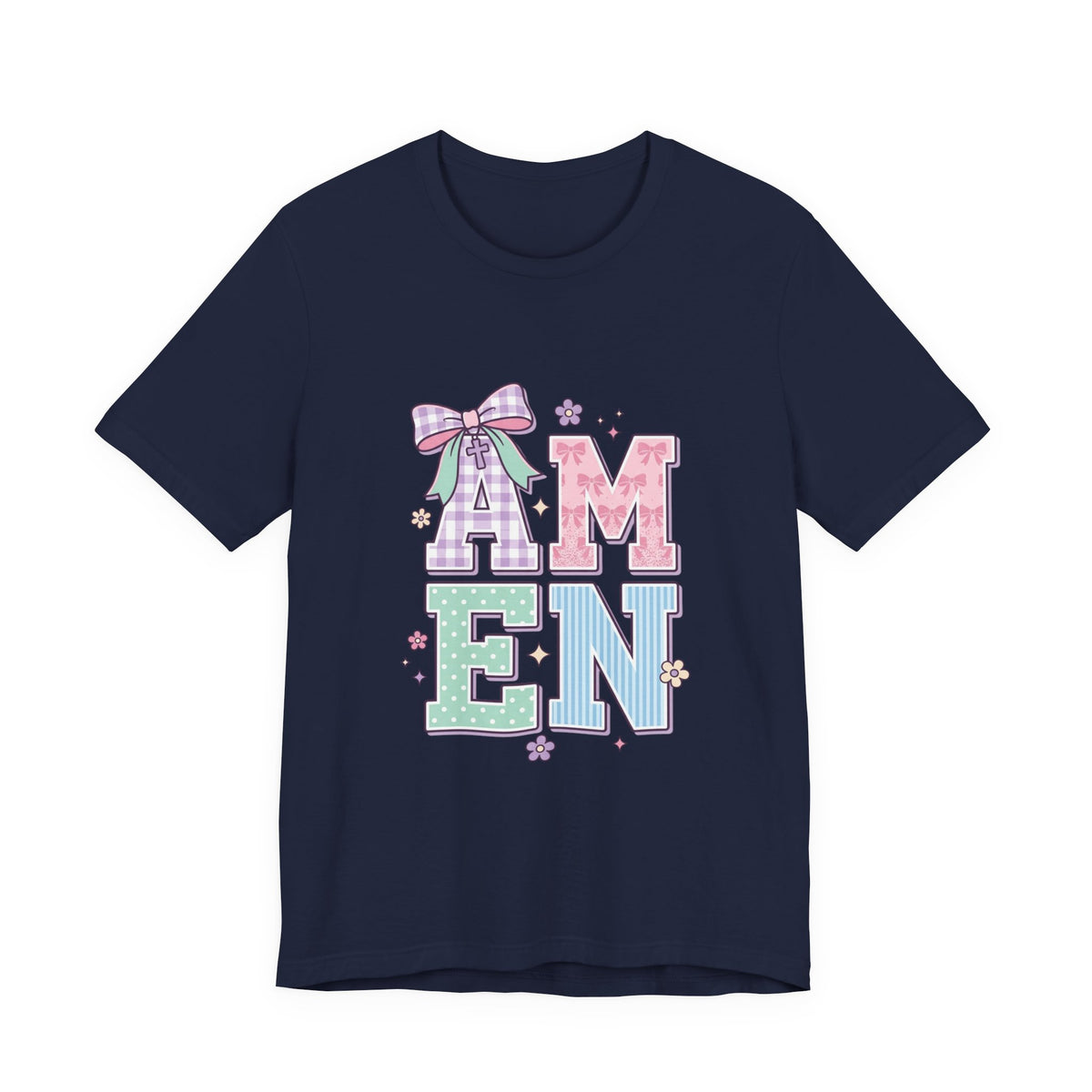 AMEN pastel rainbow scripture tee | Christian faith shirt
