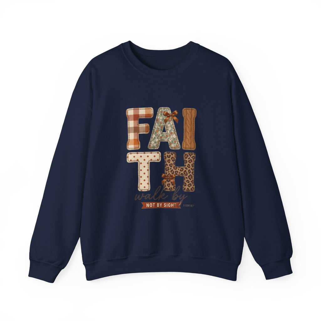 Faith Walk Crewneck Sweatshirt – "Walk by Faith" Christian Pullover