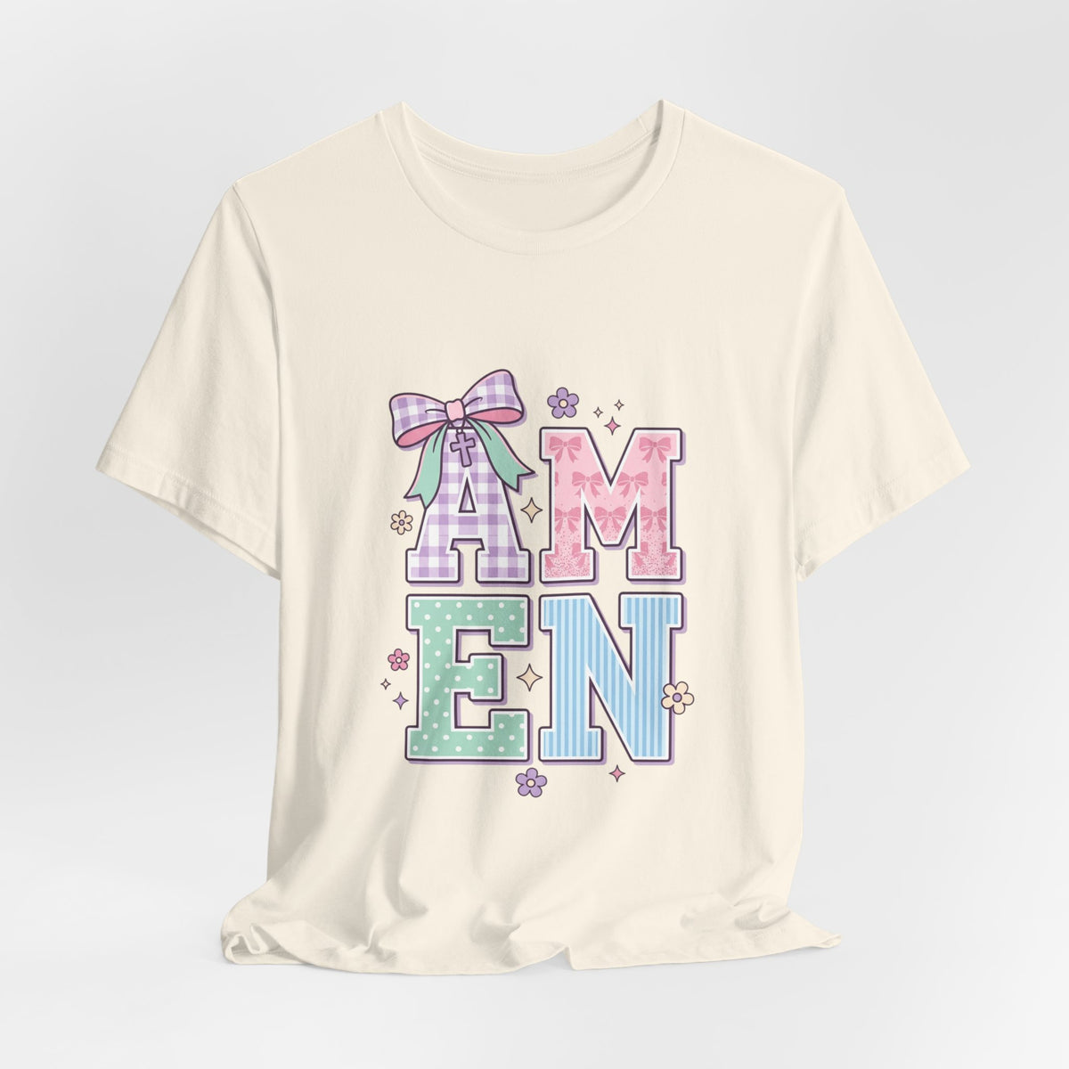 AMEN pastel rainbow scripture tee | Christian faith shirt