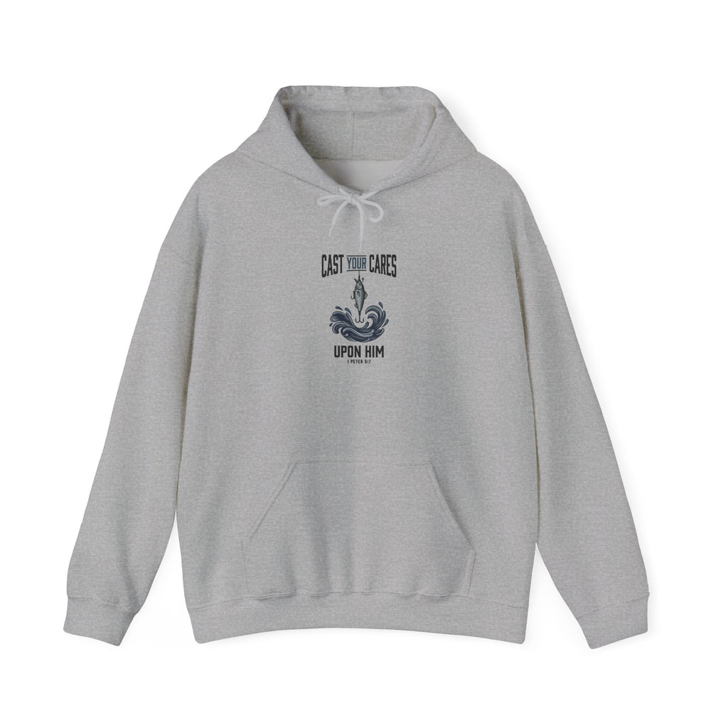 Cast Your Cares Hoodie | Christian Men’s Faith Apparel, Scripture Verse