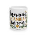 Taza cristiana "La oración cambia las cosas" – Taza de café "Fe" Santiago 5:16 – Regalo inspirador de oración