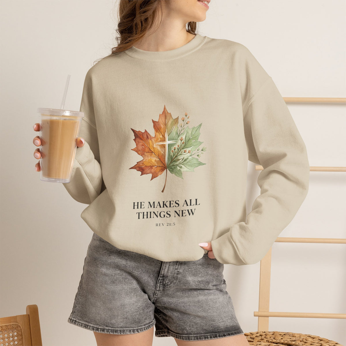 Autumn Leaf 'He Makes All Things New' Sweatshirt