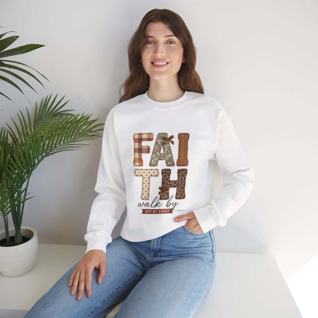 Faith Walk Crewneck Sweatshirt – "Walk by Faith" Christian Pullover