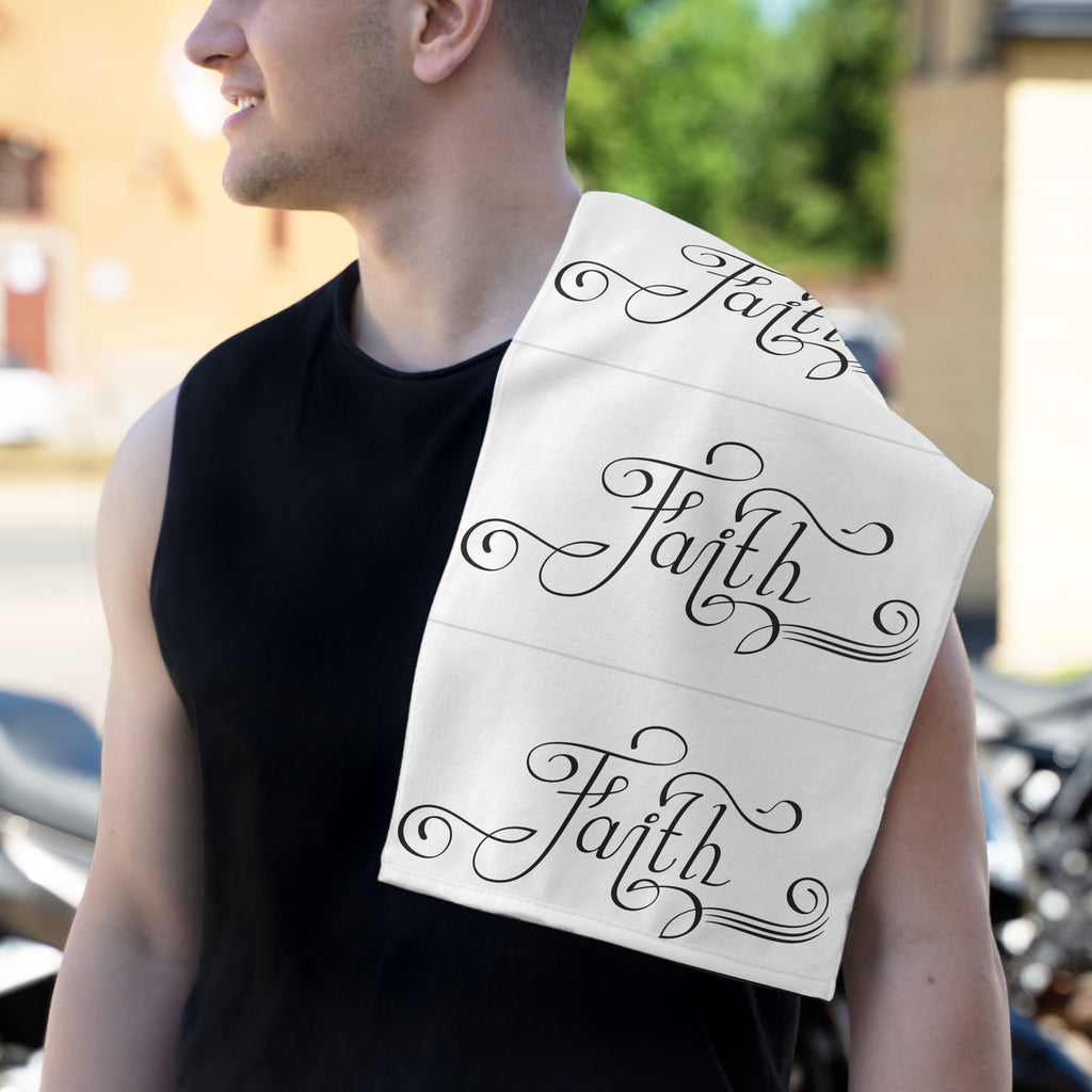 Faith Rally Towel — Inspirational 11x18 Hand Towel, gym towel