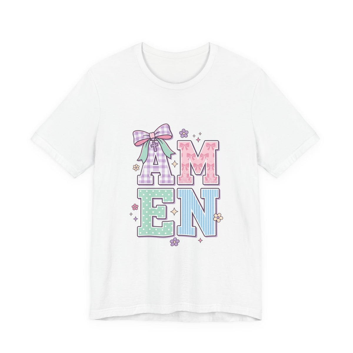 AMEN pastel rainbow scripture tee | Christian faith shirt