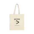 God Is Greater faith tote | Christian men's apparel cotton canvas tote