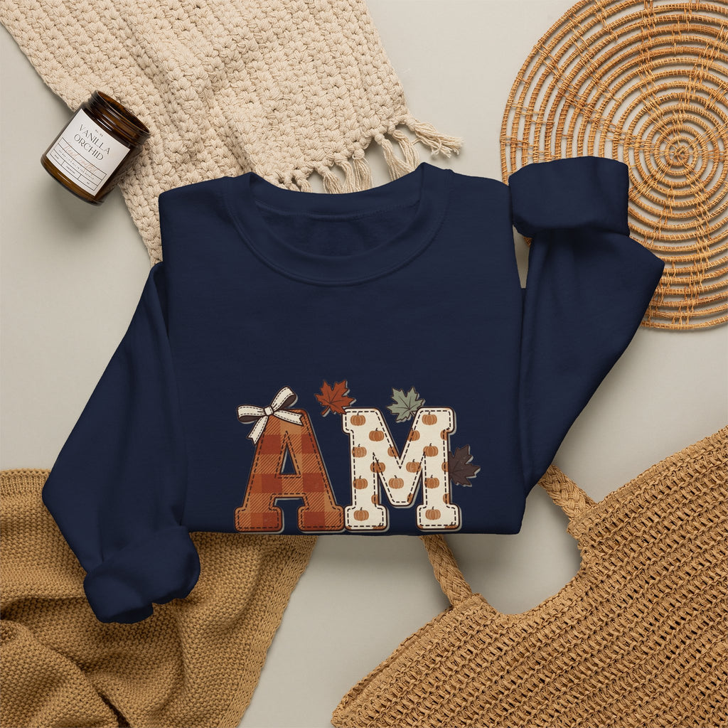 Crewneck Sweatshirt — "Amen So Be It" Fall Leaves Graphic