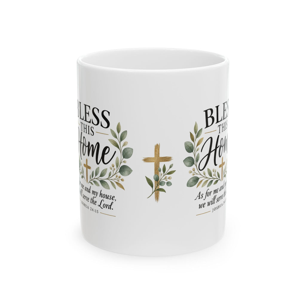 Bless This Home Christian Coffee Mug – Joshua 24:15 Housewarming Gift, 11 oz