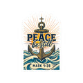 Peace Be Still Anchor Sticker | Christian Scripture Mark 4:39, Nautical Faith