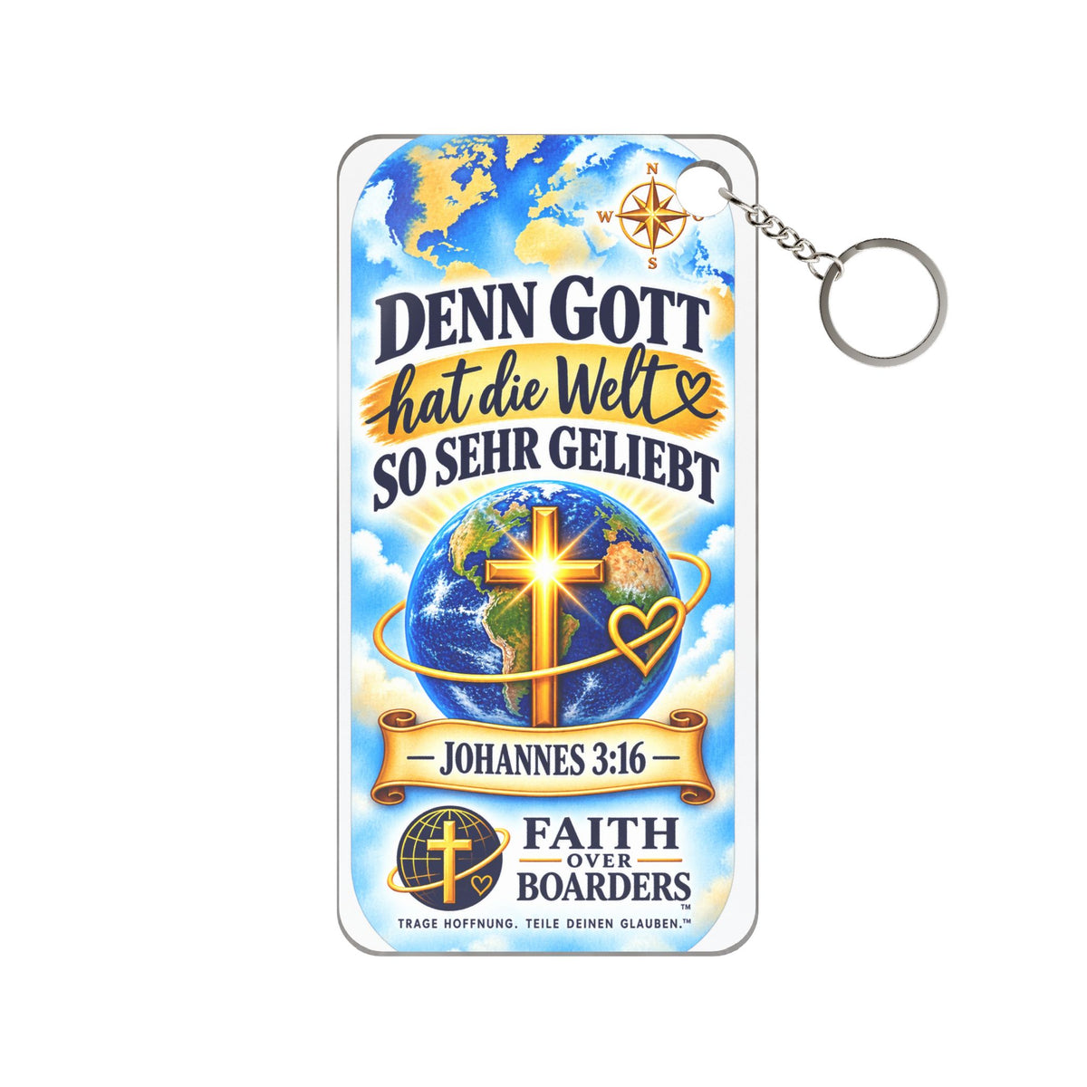 Christian Keychain John 3:16 – For God So Loved The World – German