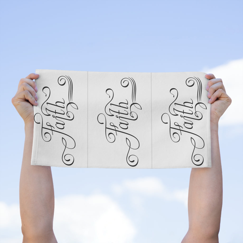 Faith Rally Towel — Inspirational 11x18 Hand Towel, gym towel