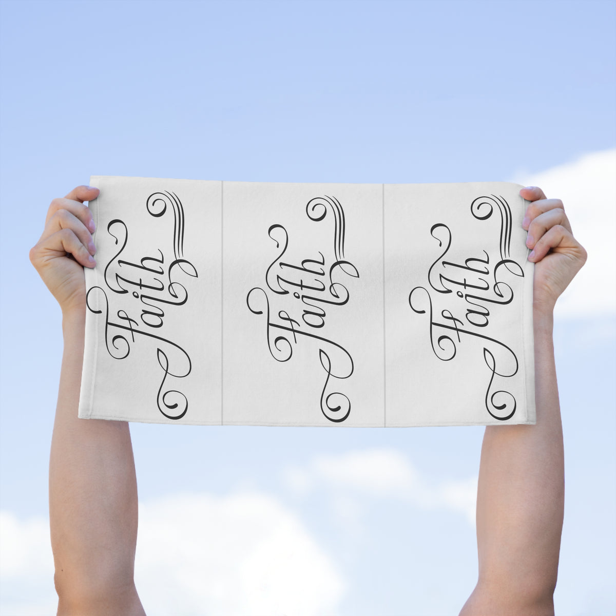 Faith Rally Towel — Inspirational 11x18 Hand Towel, gym towel