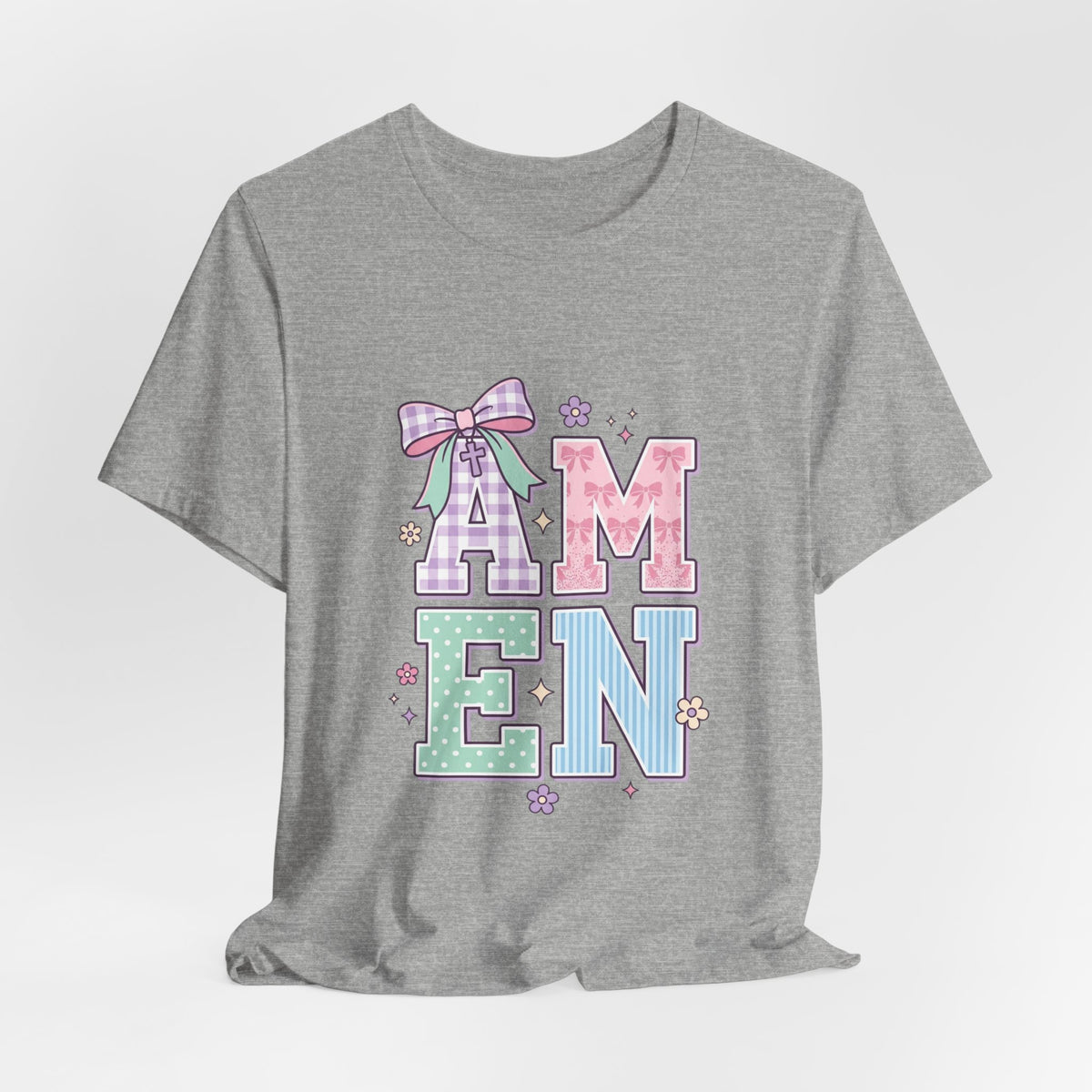 AMEN pastel rainbow scripture tee | Christian faith shirt