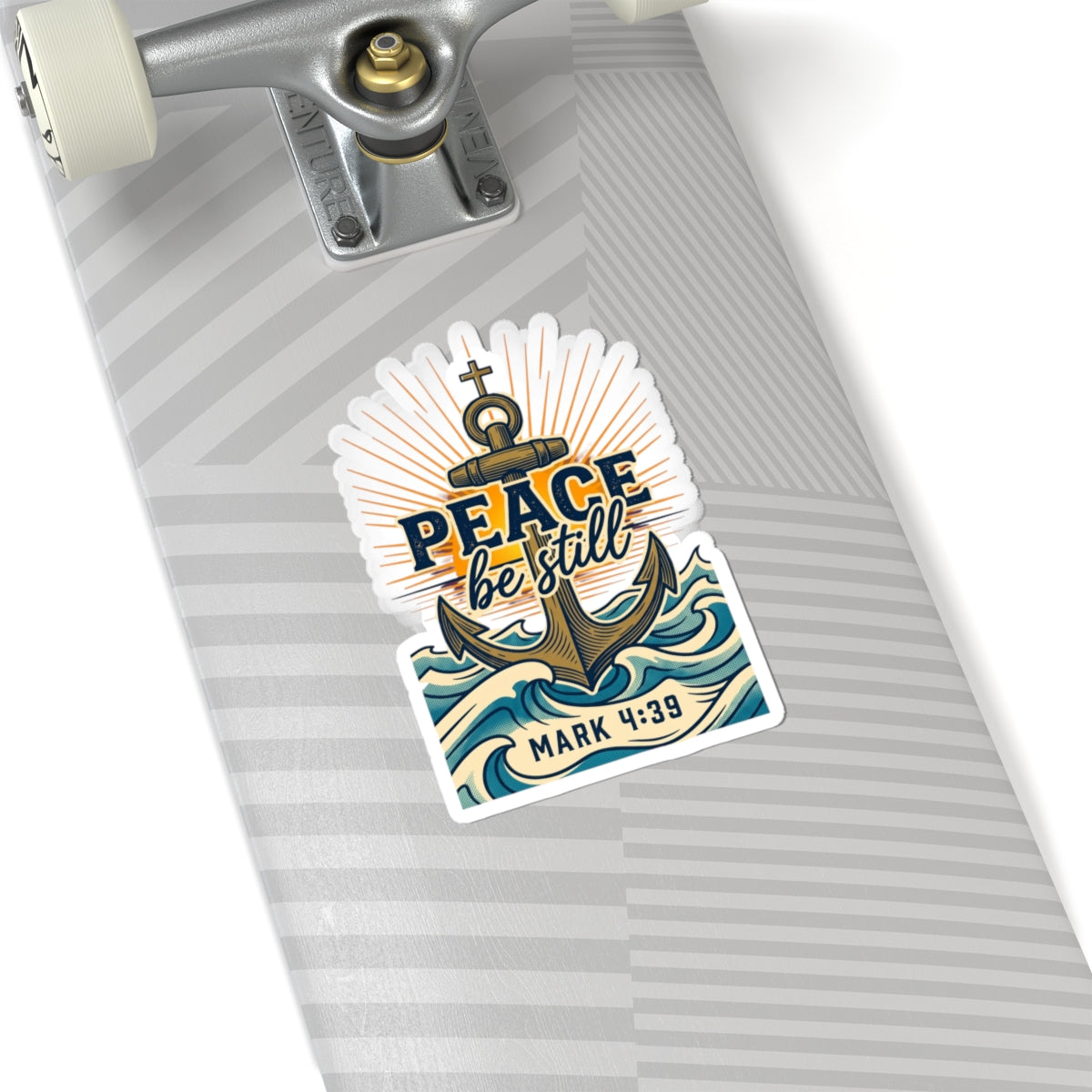 Peace Be Still Anchor Sticker | Christian Scripture Mark 4:39, Nautical Faith
