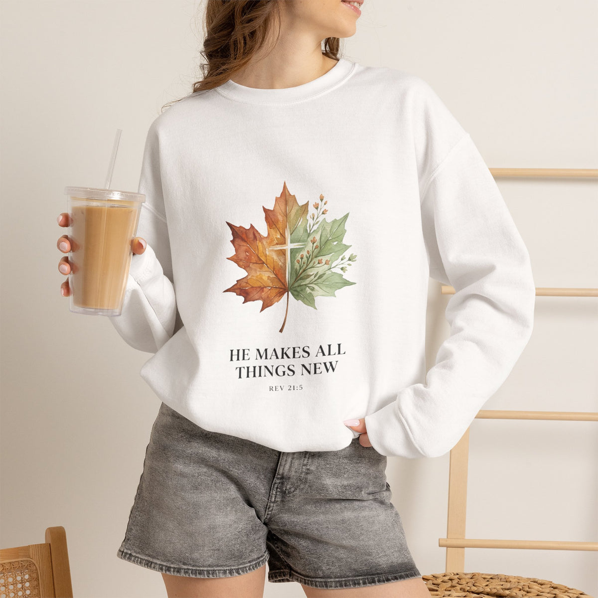Autumn Leaf 'He Makes All Things New' Sweatshirt