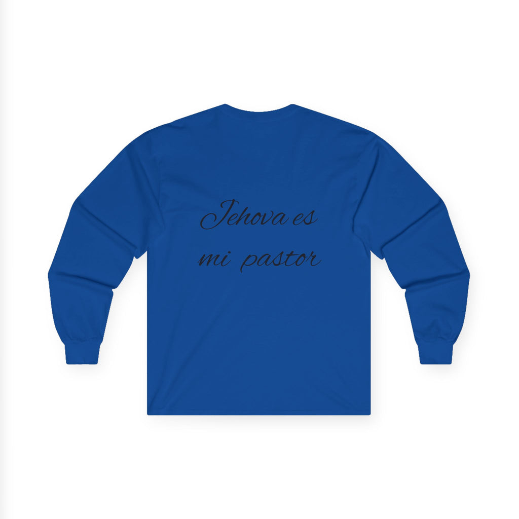 Christian Fish Long Sleeve Tee — Small Gold Ichthys Chest Logo