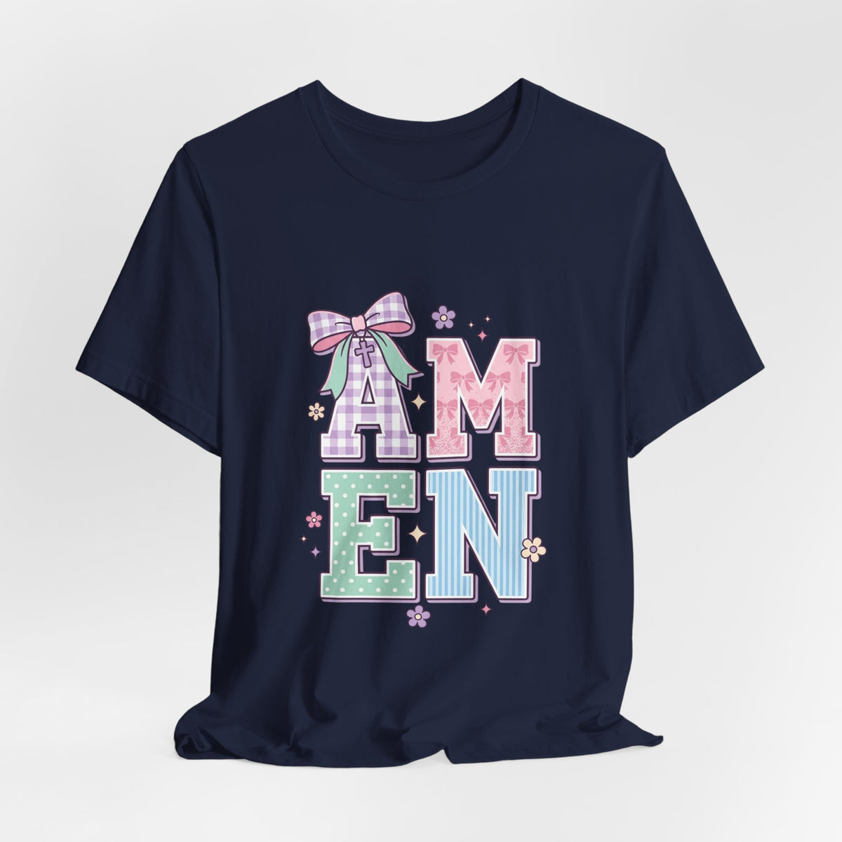 AMEN pastel rainbow scripture tee | Christian faith shirt