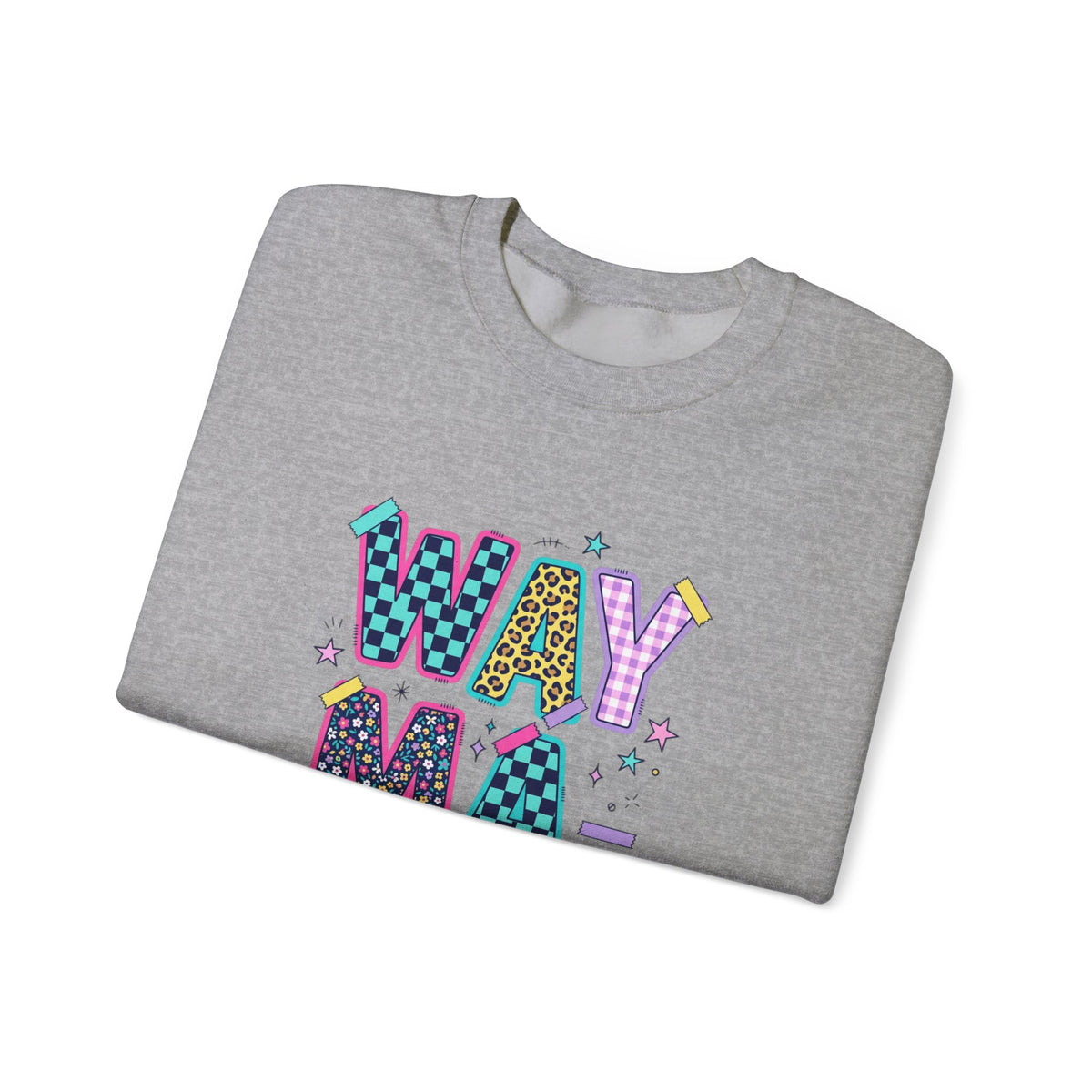 Waymaker Crewneck Sweatshirt — Colorful Retro Graphic "WAYMAKER" Pullover