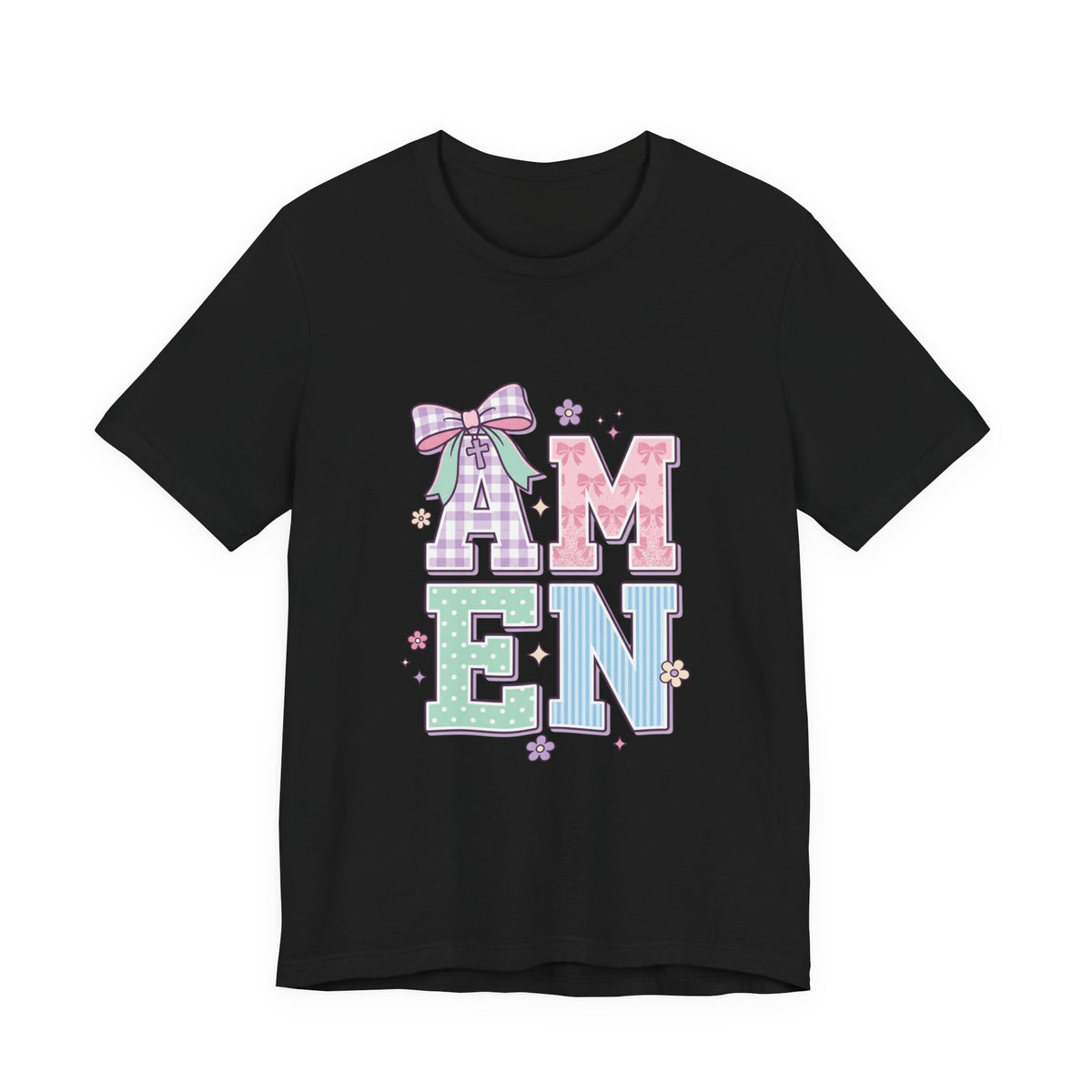 AMEN pastel rainbow scripture tee | Christian faith shirt