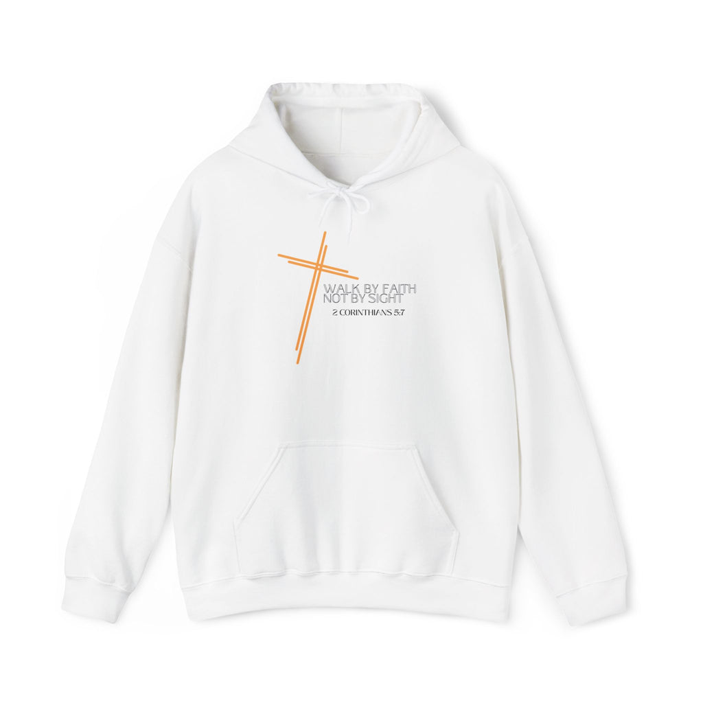 Faith Cross Hoodie - "Walk by Faith Not by Sight" Christian Pullover