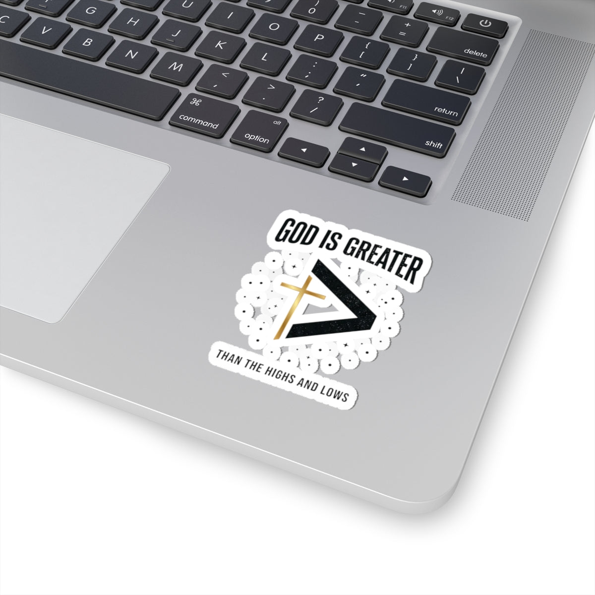God Is Greater Cross Sticker | Christian Faith Sticker, Scripture Decal