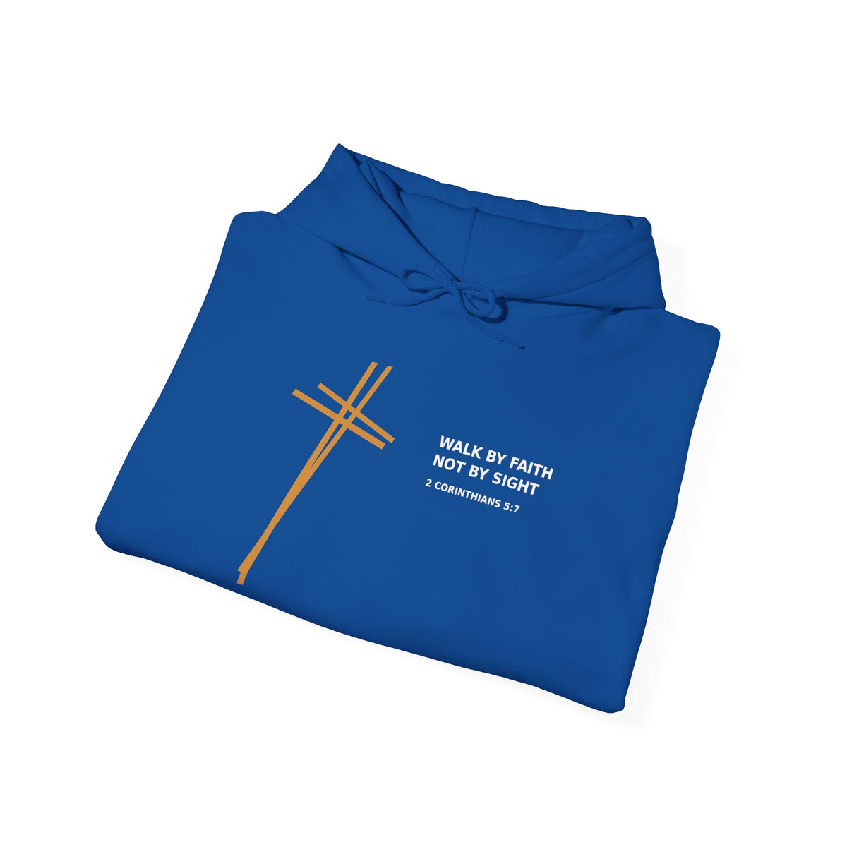Christian Faith Hoodie — "Walk by Faith Not by Sight" Cross Pullover