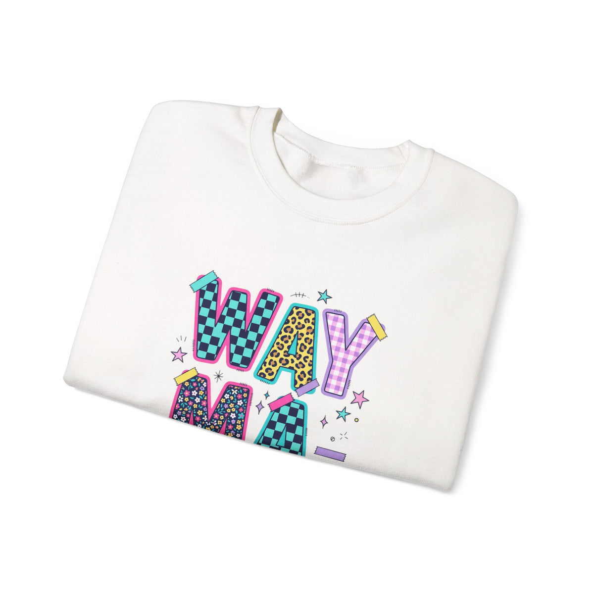 Waymaker Crewneck Sweatshirt — Colorful Retro Graphic "WAYMAKER" Pullover