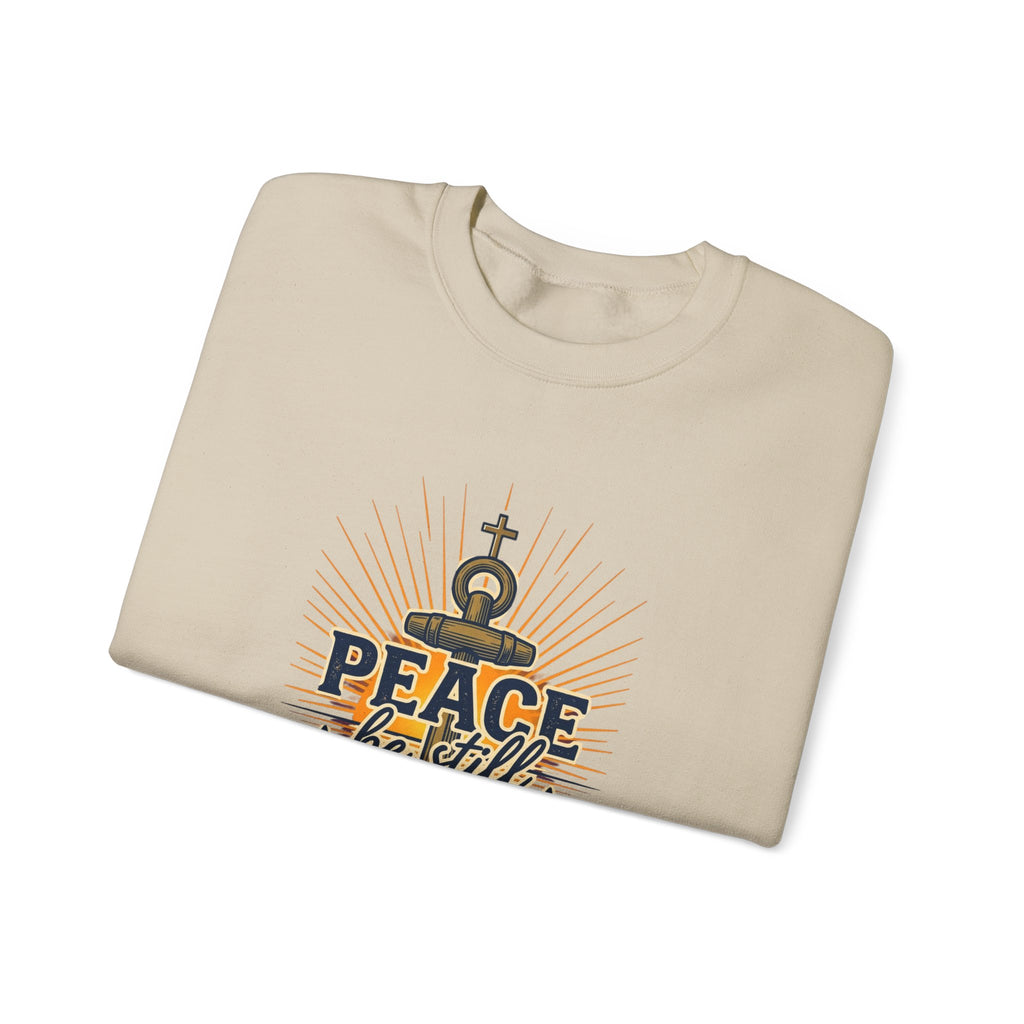 Peace Be Still Anchor Sweatshirt – Mark 4:39 Christian Crewneck