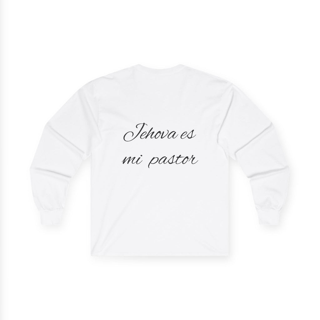 Christian Fish Long Sleeve Tee — Small Gold Ichthys Chest Logo
