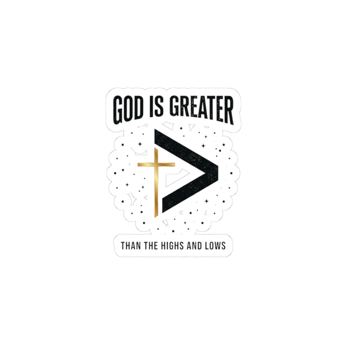 God Is Greater Cross Sticker | Christian Faith Sticker, Scripture Decal