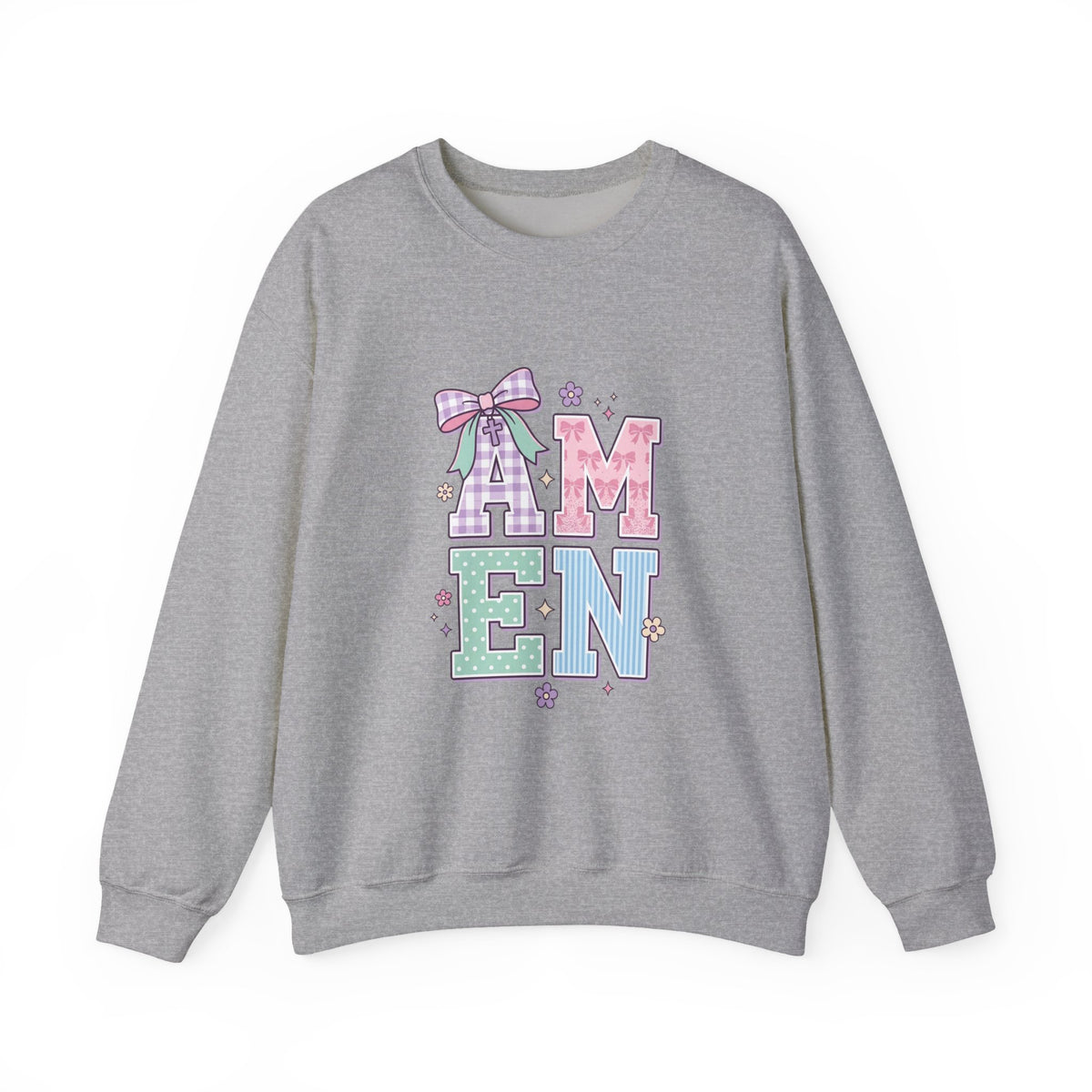 Amen Rainbow Christian Sweatshirt | Colorful Faith Crewneck