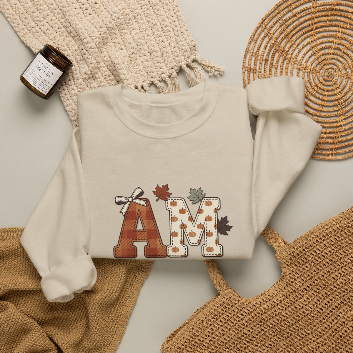 Crewneck Sweatshirt — "Amen So Be It" Fall Leaves Graphic