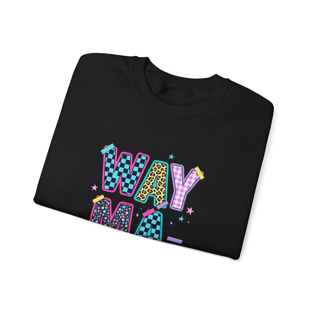 Waymaker Crewneck Sweatshirt — Colorful Retro Graphic "WAYMAKER" Pullover