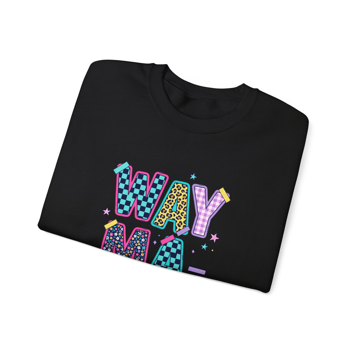 Waymaker Crewneck Sweatshirt — Colorful Retro Graphic "WAYMAKER" Pullover