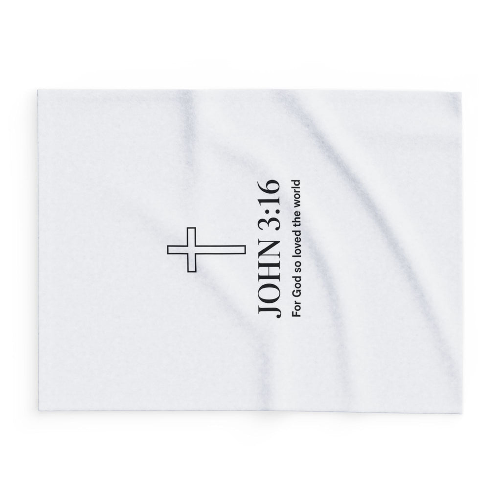 John 3:16 Christian Fleece Blanket – Cross Design, "For God so loved the world"