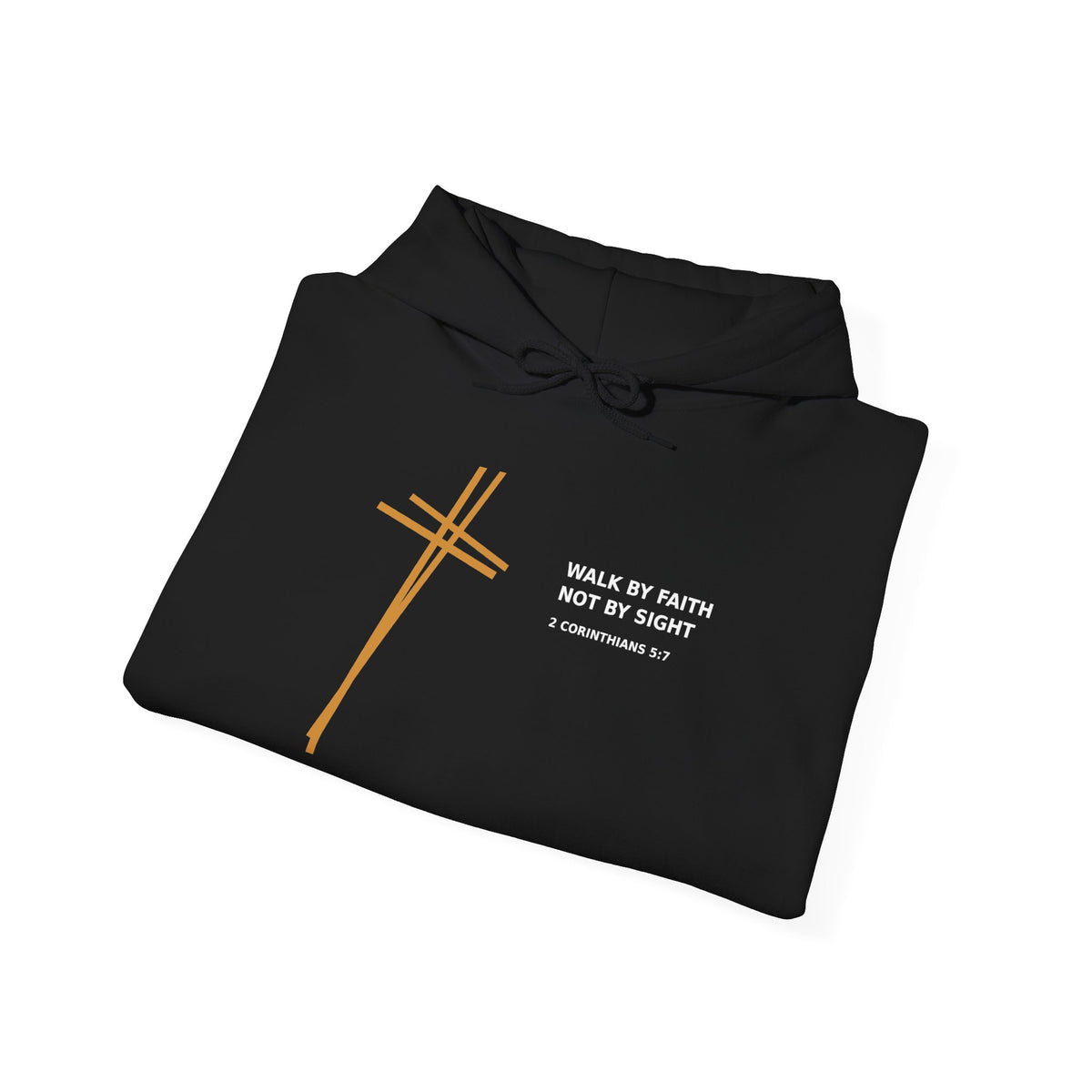 Christian Faith Hoodie — "Walk by Faith Not by Sight" Cross Pullover