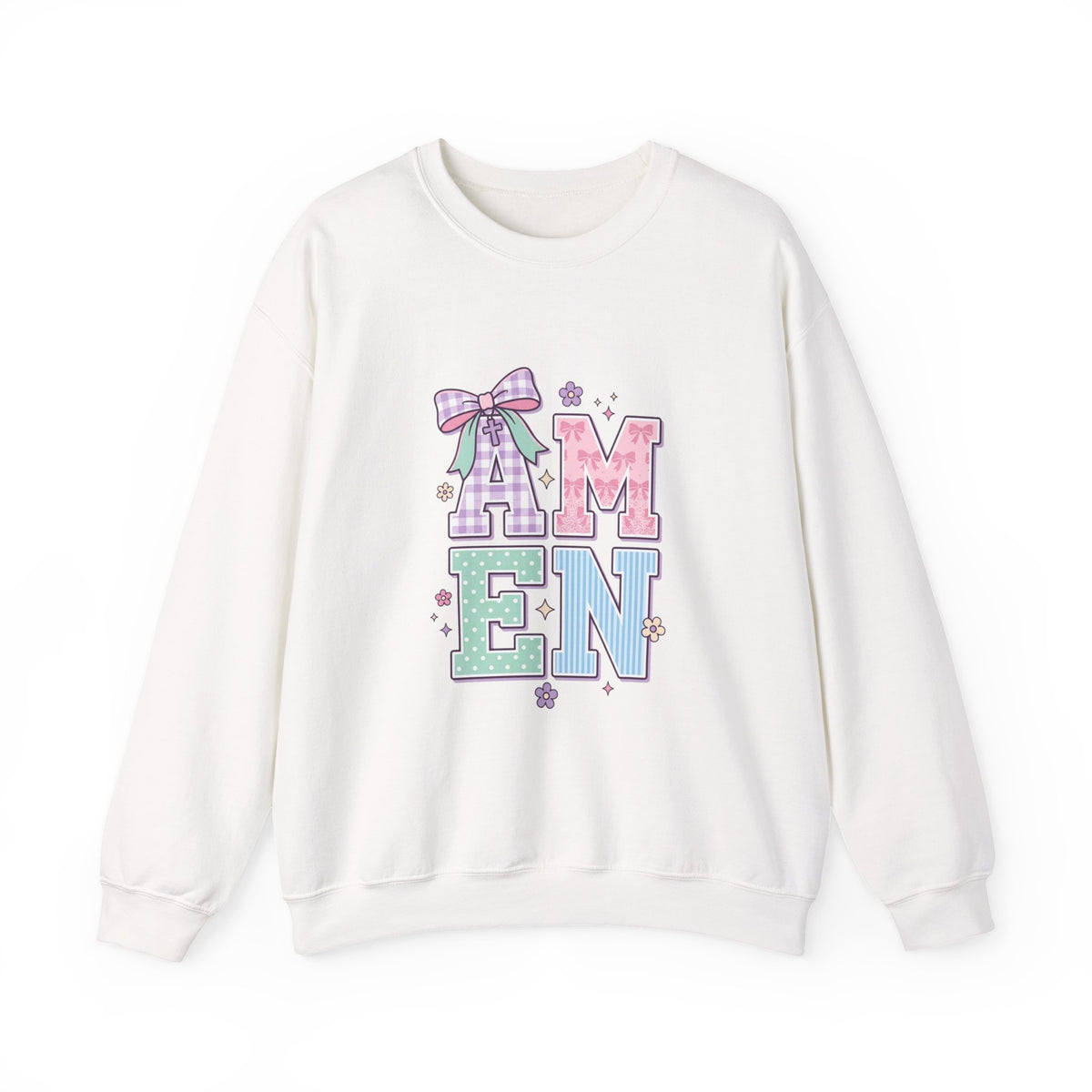Amen Rainbow Christian Sweatshirt | Colorful Faith Crewneck