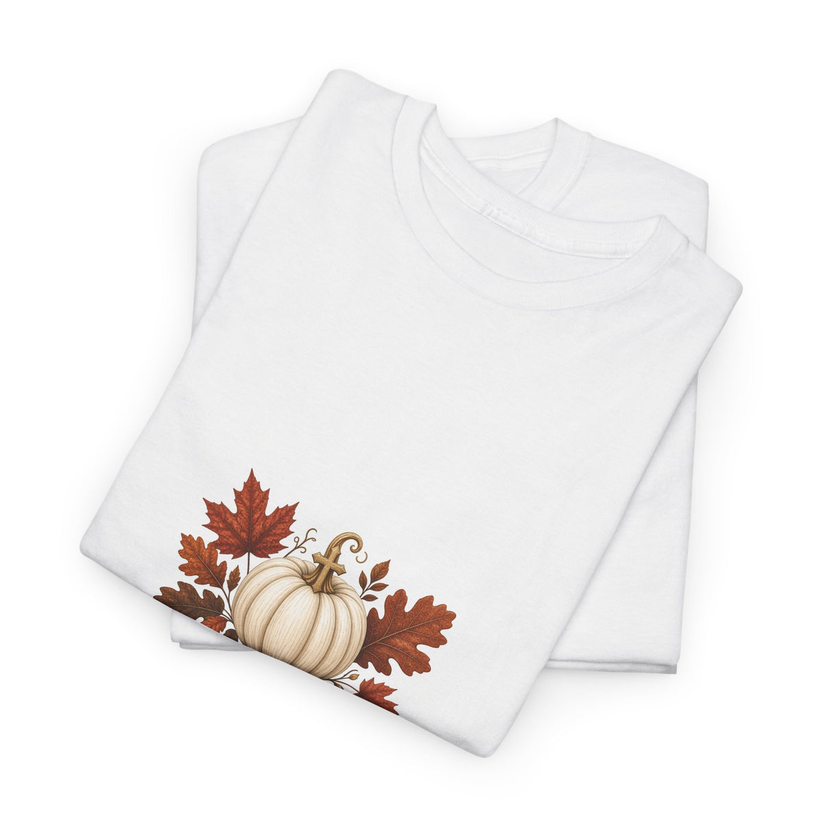 Give Thanks Pumpkin T-Shirt — Thanksgiving Faith Tee (Psalm 107:1)