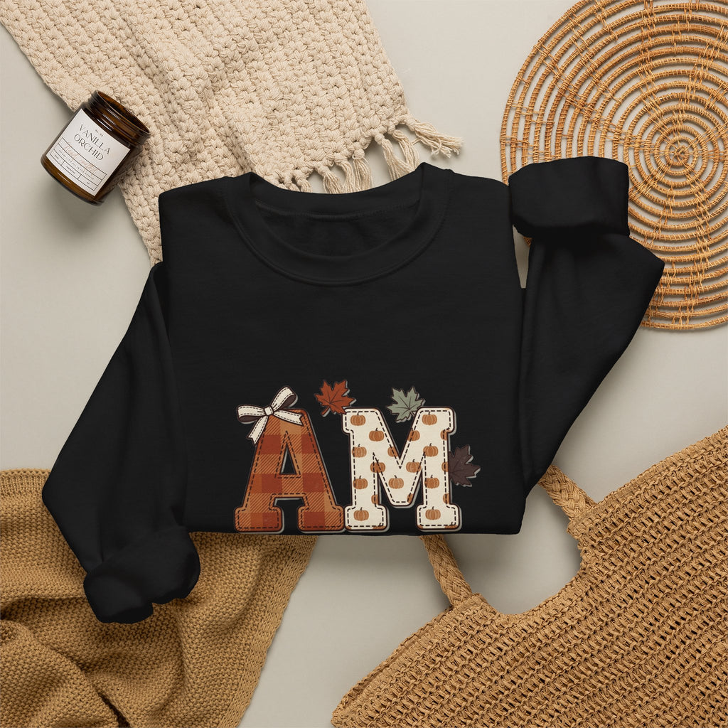 Crewneck Sweatshirt — "Amen So Be It" Fall Leaves Graphic