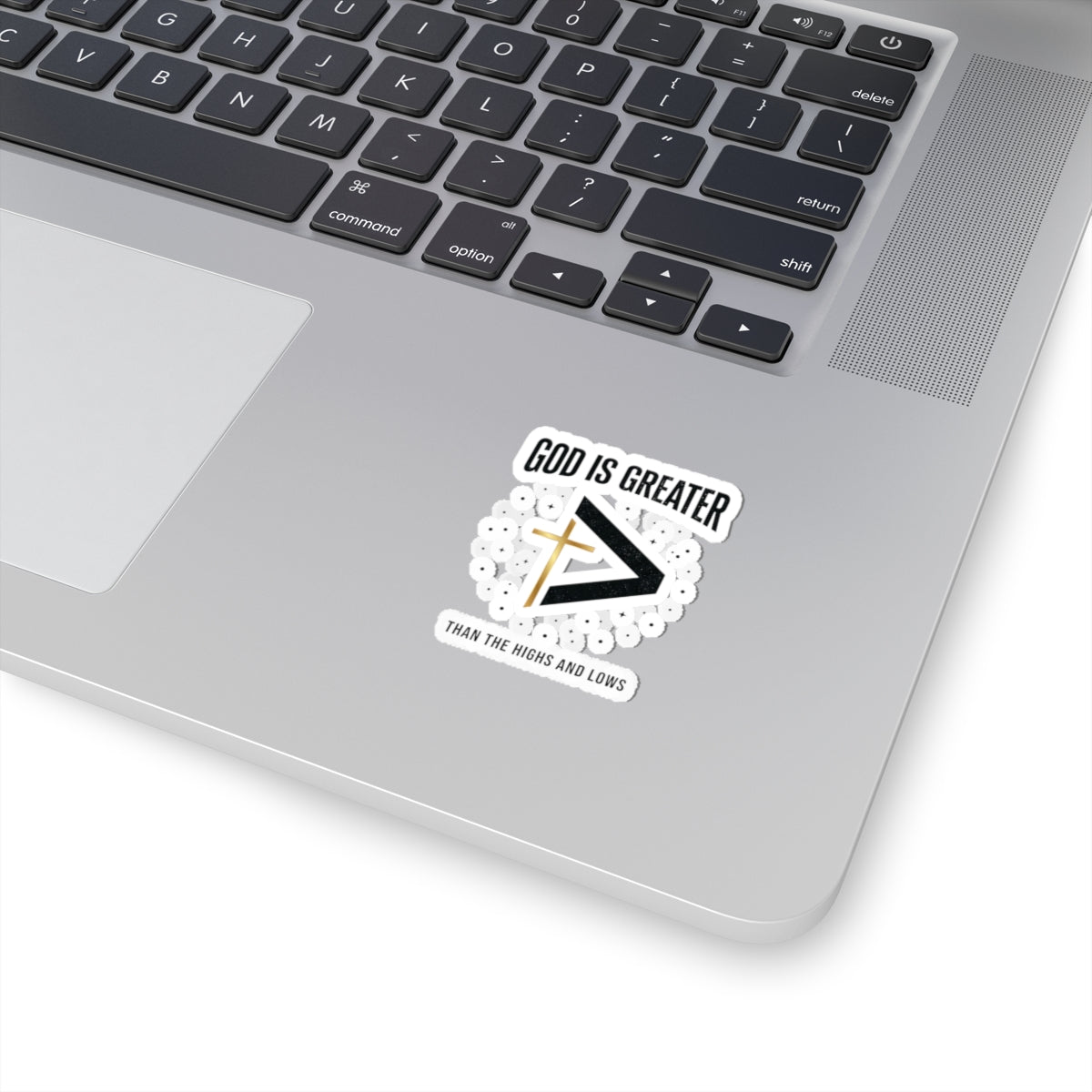 God Is Greater Cross Sticker | Christian Faith Sticker, Scripture Decal