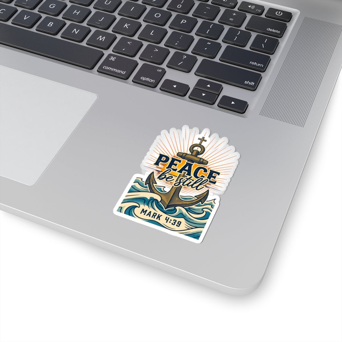 Peace Be Still Anchor Sticker | Christian Scripture Mark 4:39, Nautical Faith