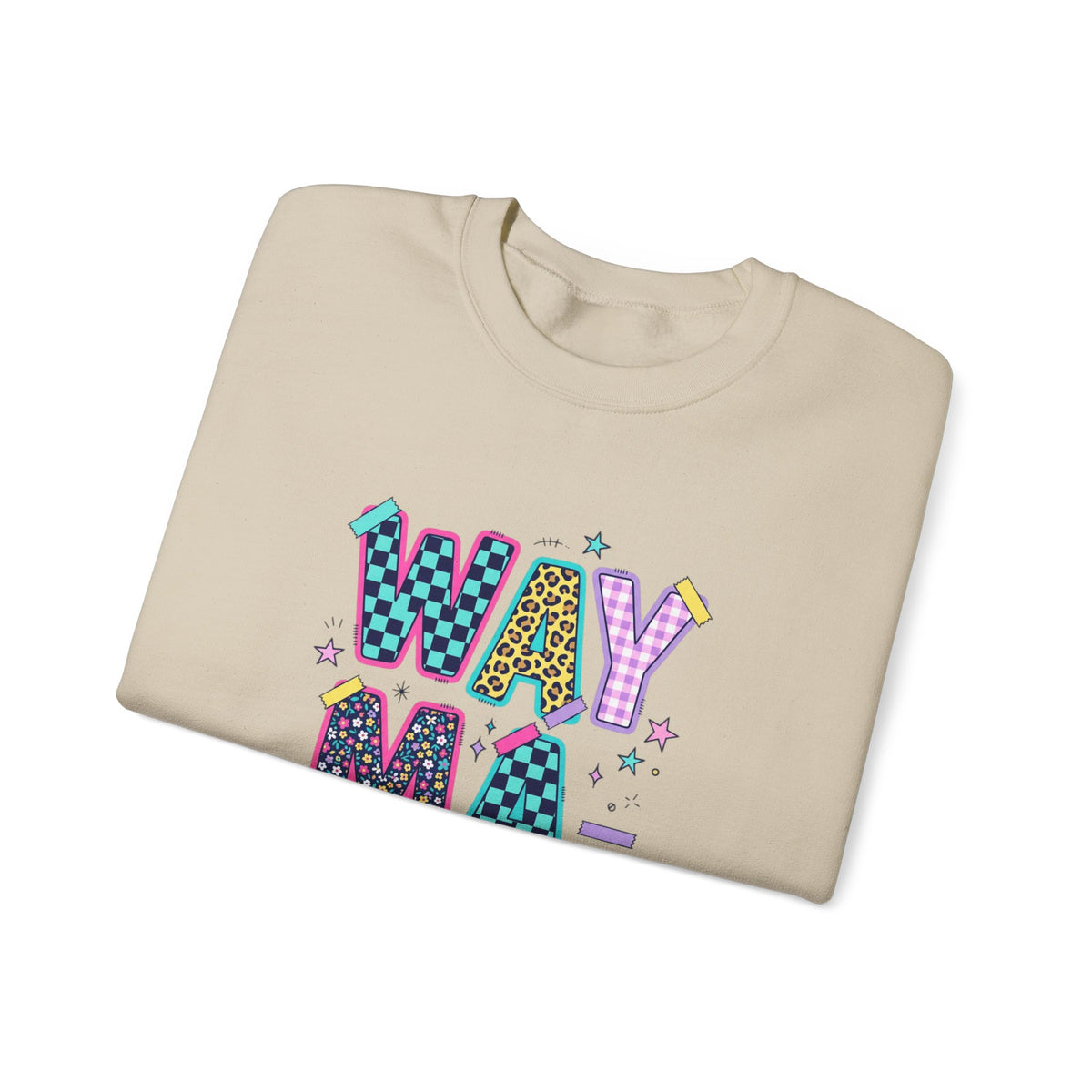 Waymaker Crewneck Sweatshirt — Colorful Retro Graphic "WAYMAKER" Pullover