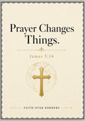 Prayer Changes Things Flat Greeting Card — James 5:16 Inspirational Christian Note Card (Envelopes Included)