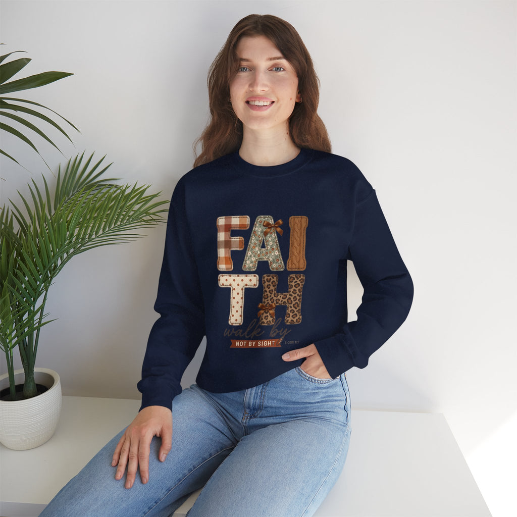 Faith Walk Crewneck Sweatshirt – "Walk by Faith" Christian Pullover
